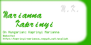 marianna kaprinyi business card